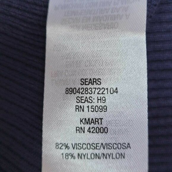 New Simply Styled By Sears Mock Neck Sweater Dress Large Knit Navy Long Sleeve - Picture 6 of 6